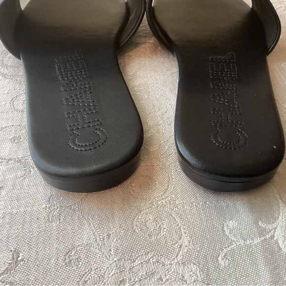 Chanel 2023 Black Lambskin Mules Slides Sandals Size 37 C - Picture 6 of 8